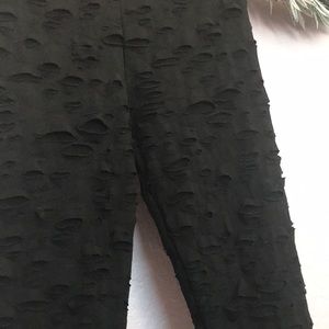 Black Leggings Tights Destroyed